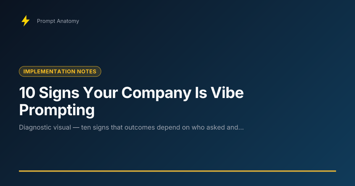 10 Signs Your Company Is Vibe Prompting — Prompt Anatomy