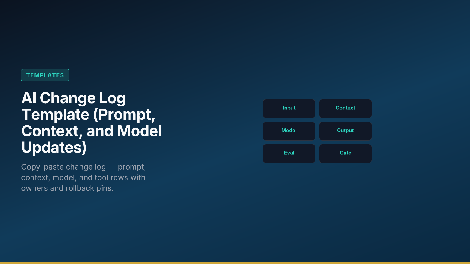 AI Change Log Template (Prompt, Context, and Model Updates)