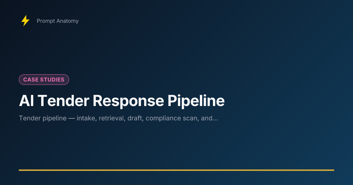 AI Tender Response Pipeline — Prompt Anatomy