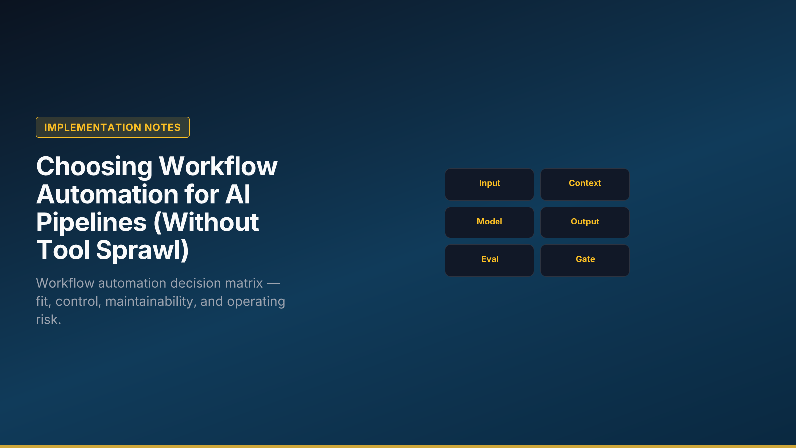 Choosing Workflow Automation for AI Pipelines (Without Tool Sprawl)