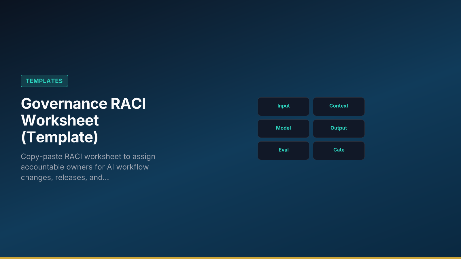 Governance RACI Worksheet (Template)