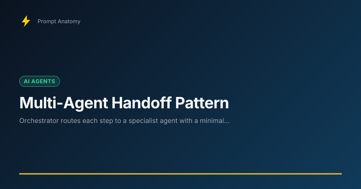 Multi-Agent Handoff Pattern — Prompt Anatomy