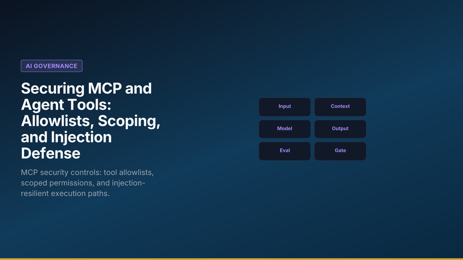 Securing MCP and Agent Tools: Allowlists, Scoping, and Injection Defense